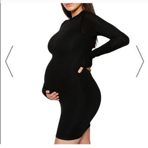 Baby mama black maternity dress